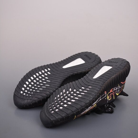 Yeezy 350 V2 Black Graffiti Sneakers - Picture 3 of 9